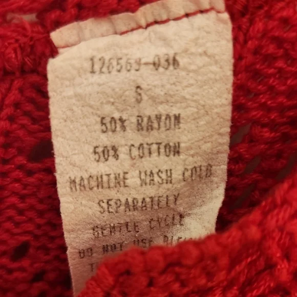 VTG MODA INT'L Red Knit Short Sleeve Scalloped Neckline Midi Dress Size S - Picture 3 of 15